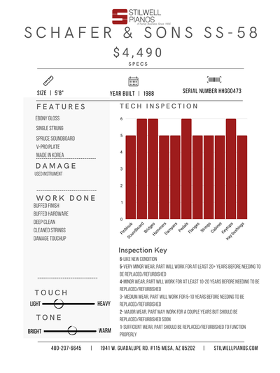 Schafer & Sons SS-58 Parlor Grand Piano