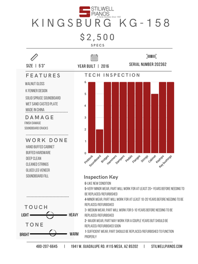 Kingsburg KG-158 Baby Grand Piano
