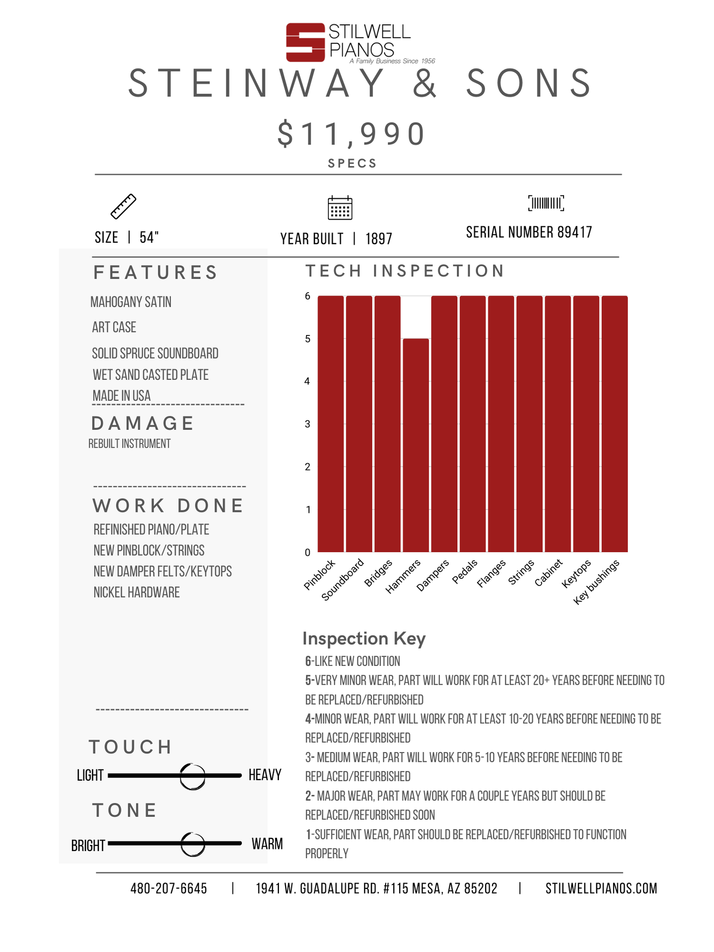 Steinway & Sons Upright Piano
