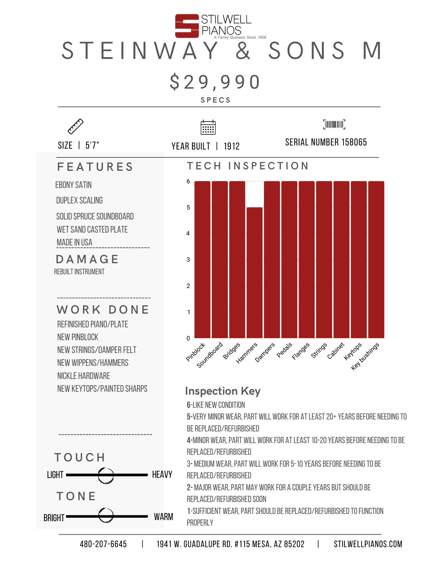 Steinway & Sons M Parlor Grand Piano