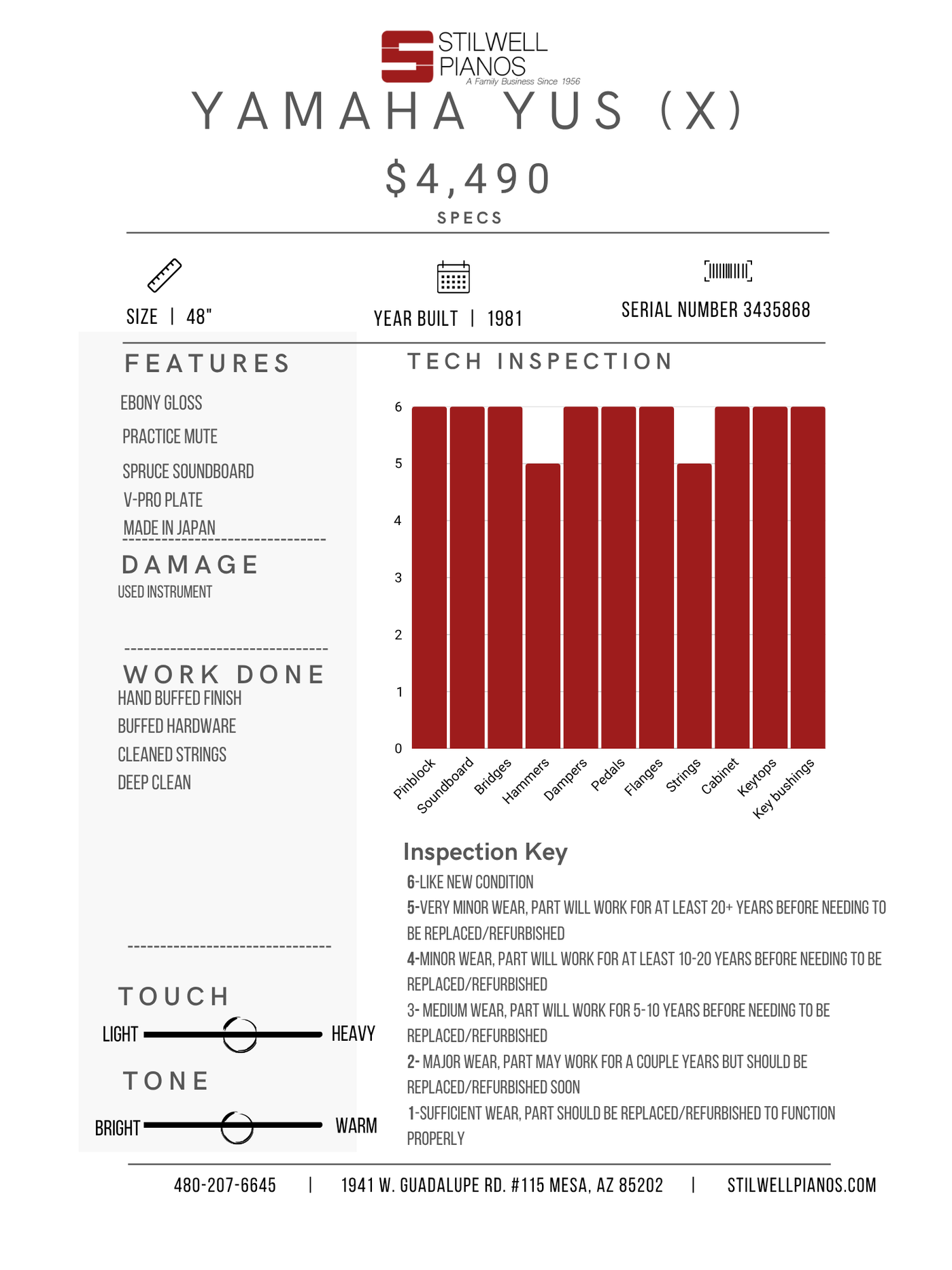 Yamaha YUS (X) Upright Piano